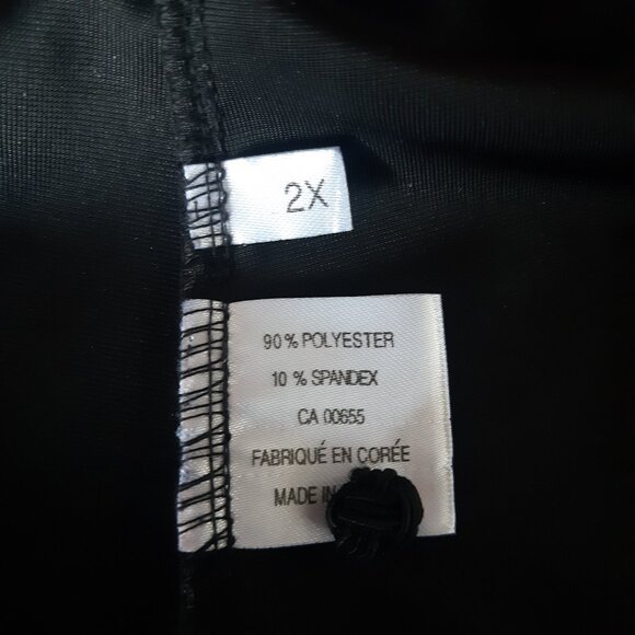 Classic Elements SZ 2XL Black Velour Women's Button Up V-Neck Tunic Top - Picture 7 of 16